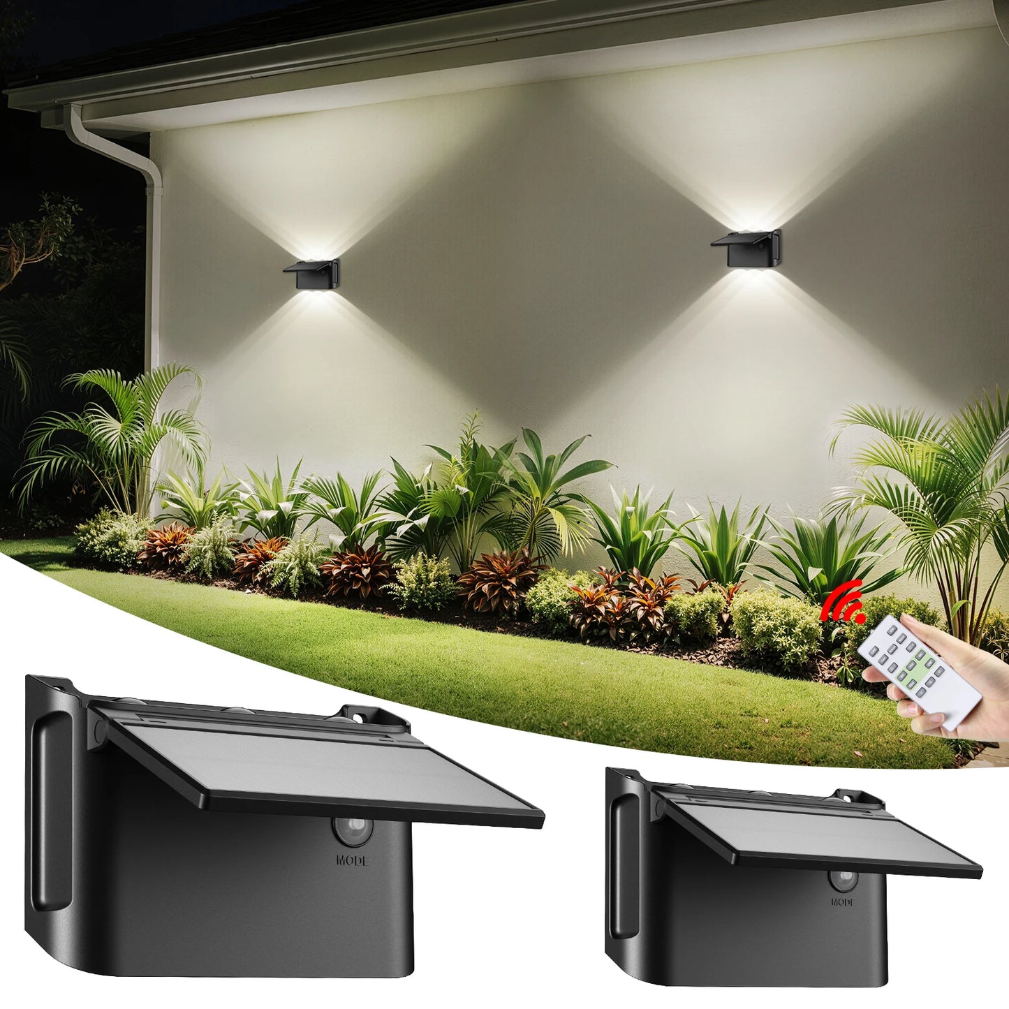 Intelamp Led Solar Wall Lights Up Down Outdoor Lighting