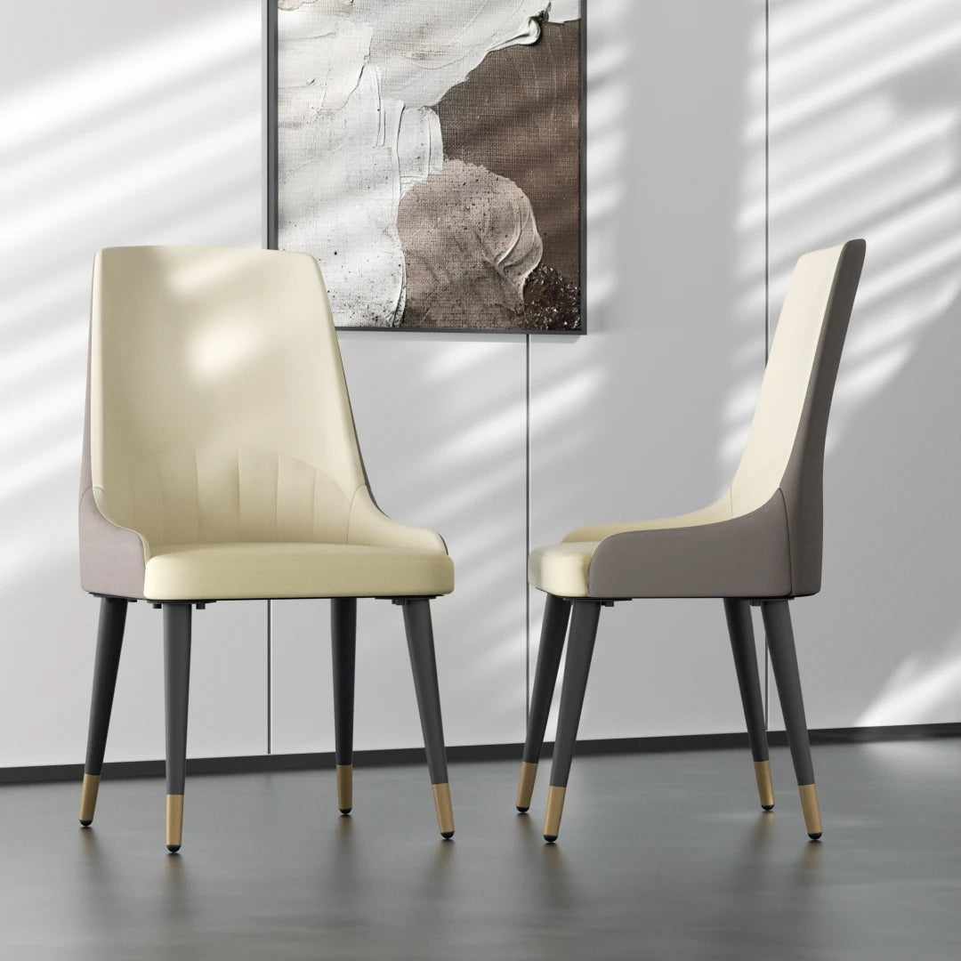 Luvodi Microfiber Leather Dining Chairs Set Featuring Lion Motif