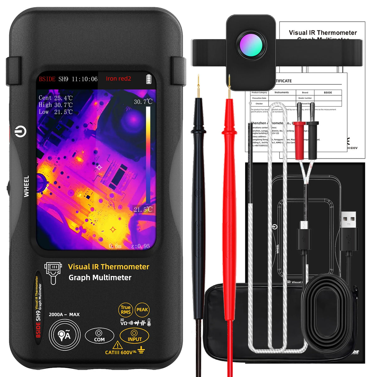 BSIDE SH7 Thermal Imager Camera Digital Multimeter Combo