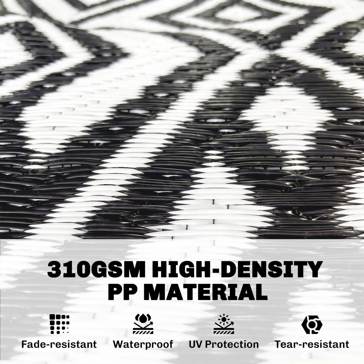 Outsunny Outdoor Geometric Rug Carpet With USB Lights