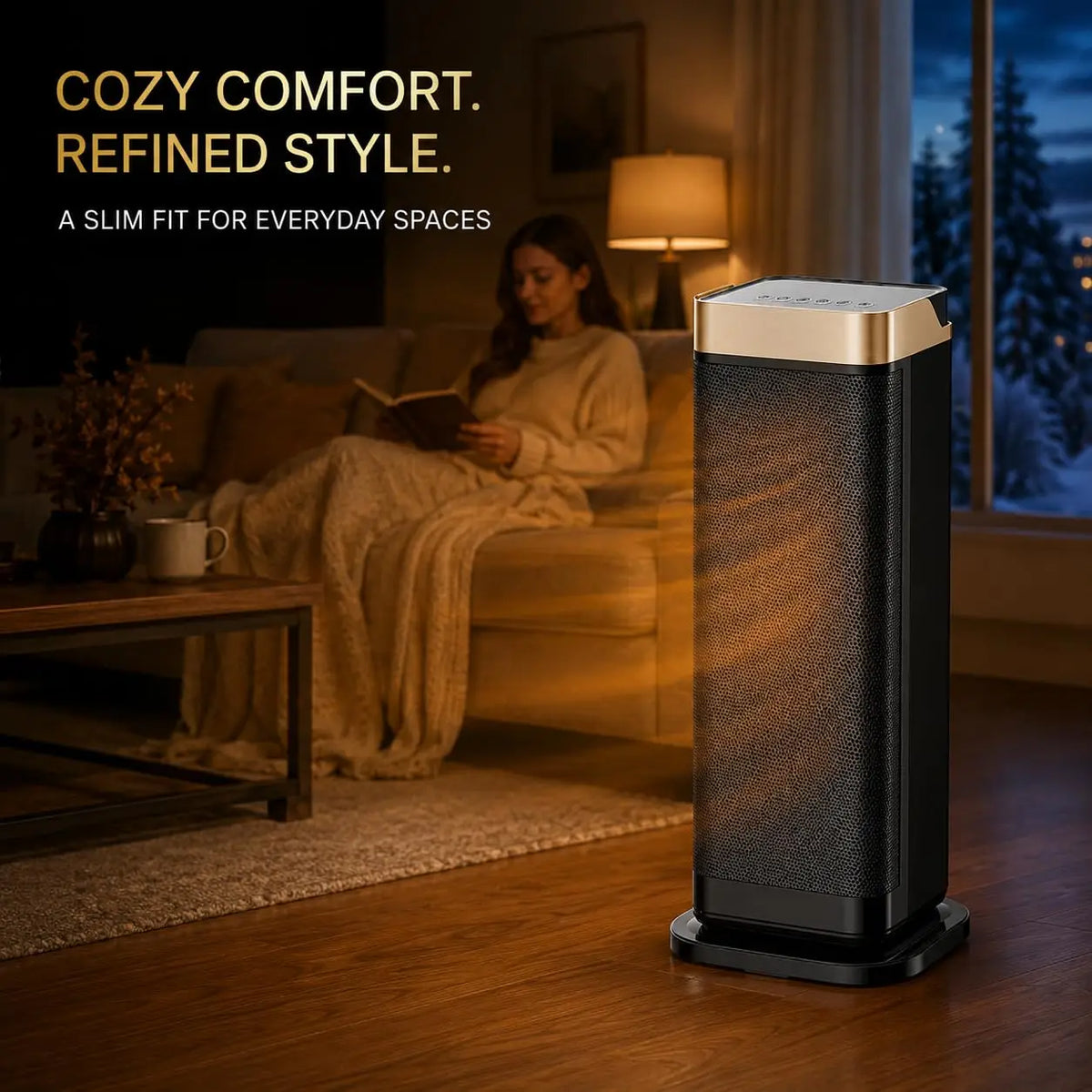 ANIXOL Portable Ceramic Space Heater with Remote Control and Oscillation