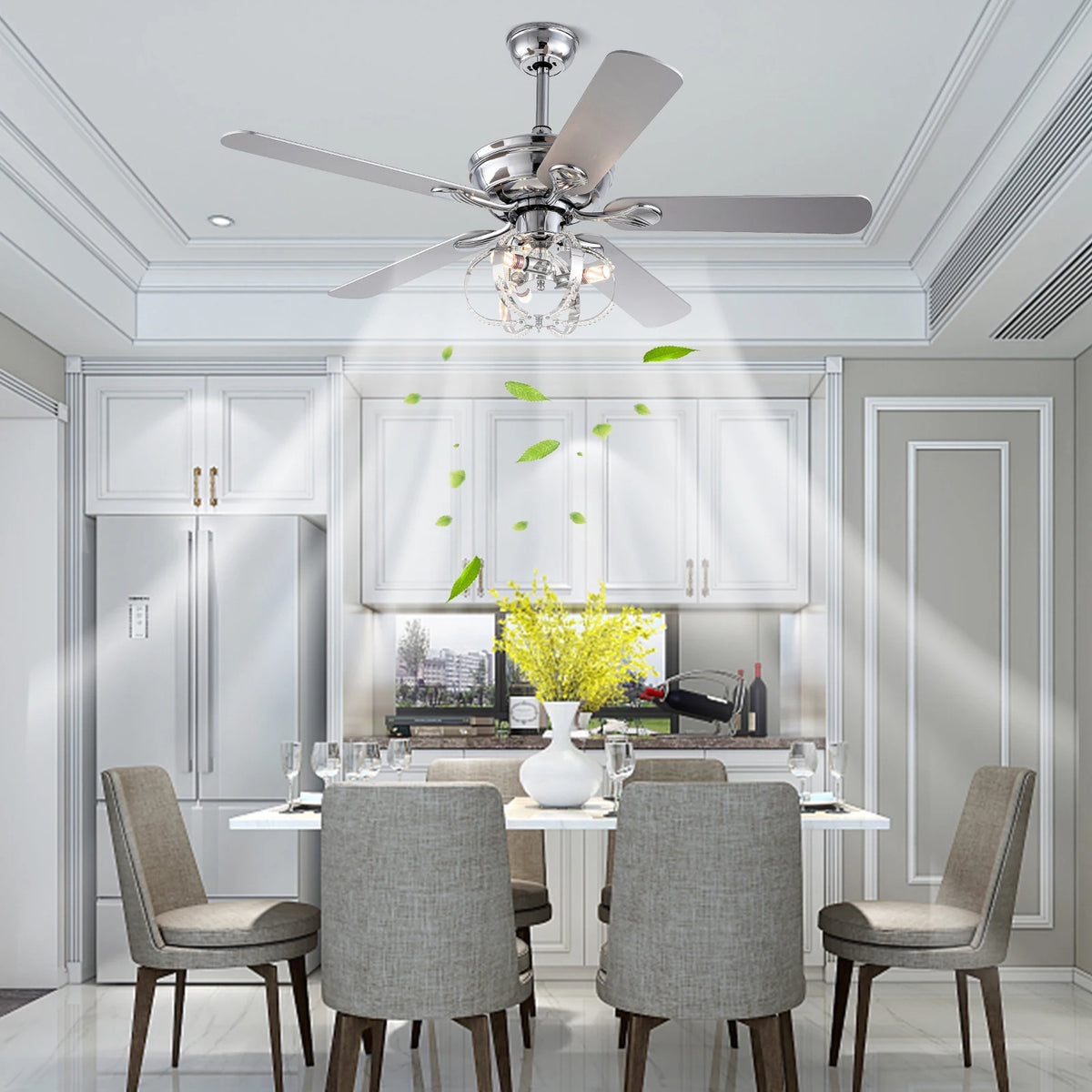 Ceiling Fan With Light Remote Control Reversible Energy Efficient Motor