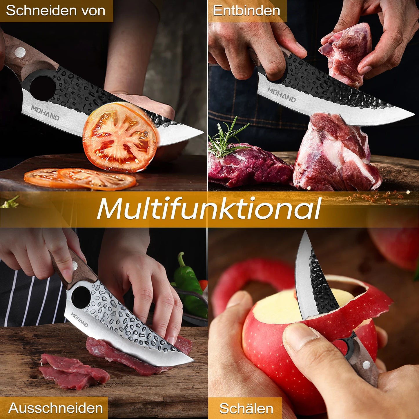Zeng Stainless Steel Hand Forged Cleaver Chef Cutting Knife