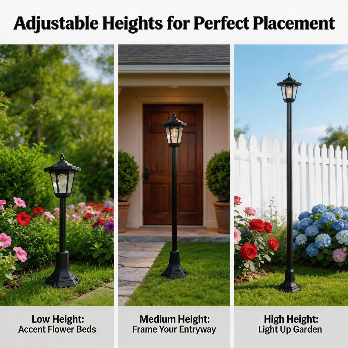Outdoor Waterproof Solar Post Lights With Dusk To Dawn LED