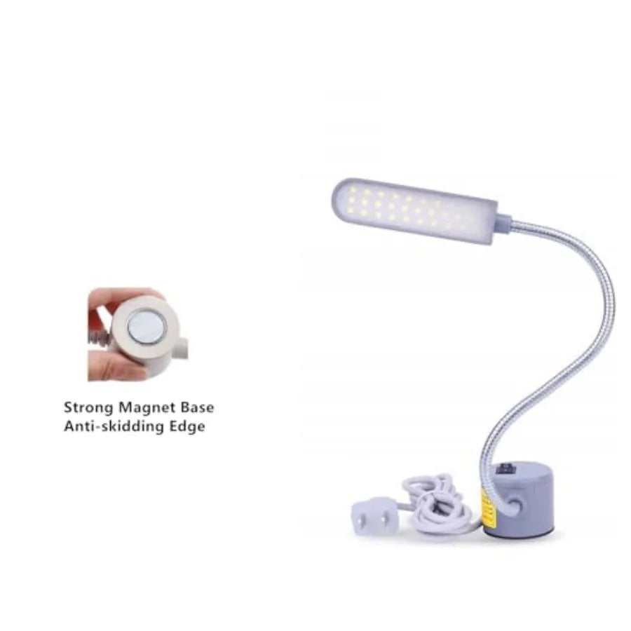 Flexible LED Sewing Machine Light Featuring Magnetic Gooseneck Mount