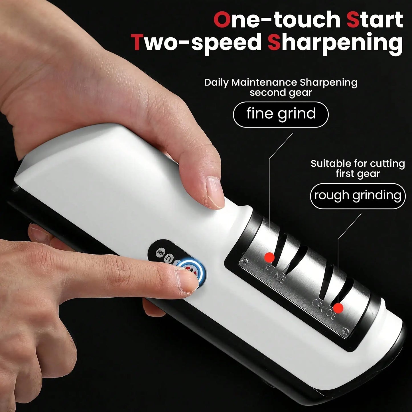 Rechargeable Electric Kitchen Cutlery And Scissors Polisher With Dual Speeds