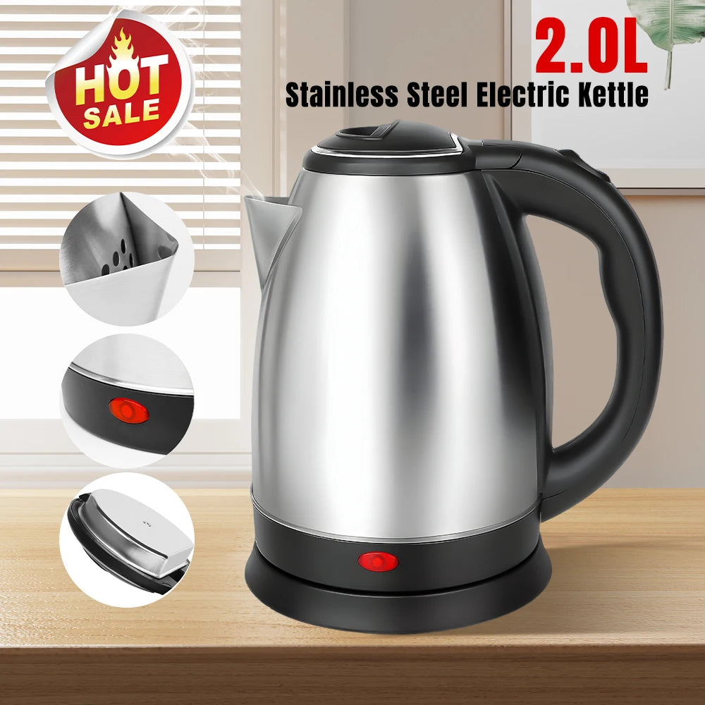 Stainless Steel Electric Kettle With One Touch Auto Shutoff