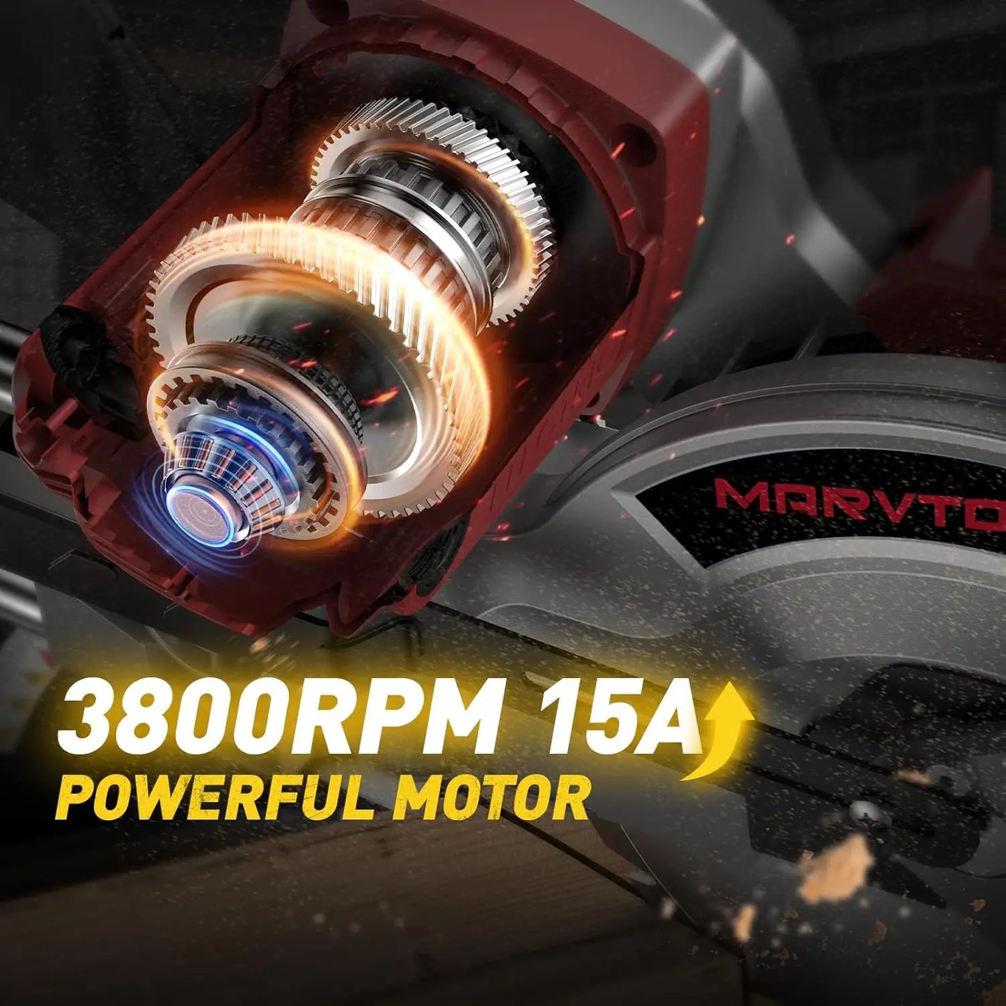 Marvtool Sliding Compound Miter Saw Dual-Bevel Cutting Machine