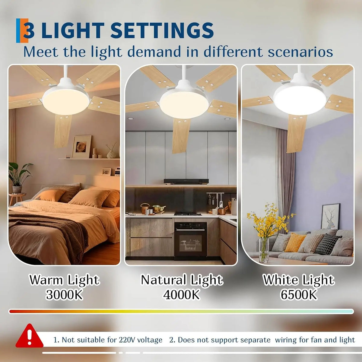 Modern Flush Mount Ceiling Fan With Dimmable LED Remote Control