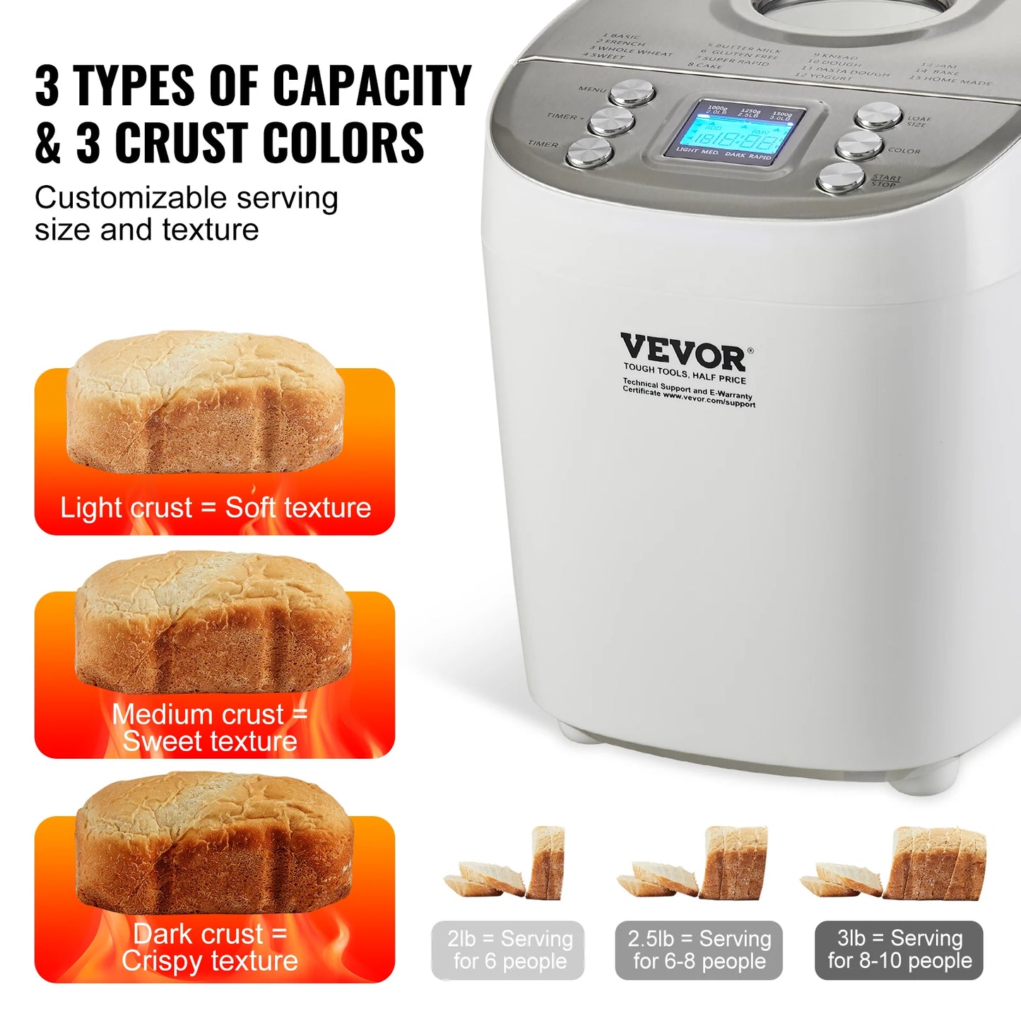 SucceBuy Automatic Bread Maker With Nonstick Ceramic Pan