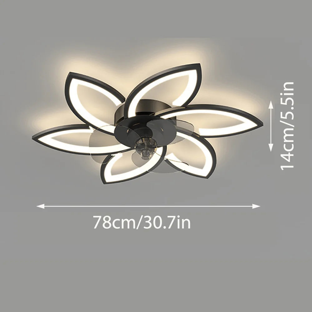 Petal Ceiling Fan Light With Remote Control And Stepless Dimming