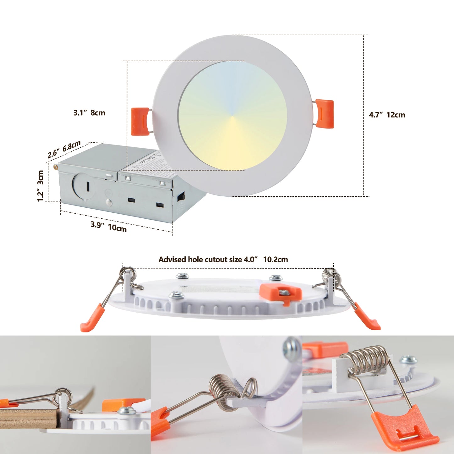 ARLGSITE Dimmable LED Recessed Ceiling Downlights With Junction Box