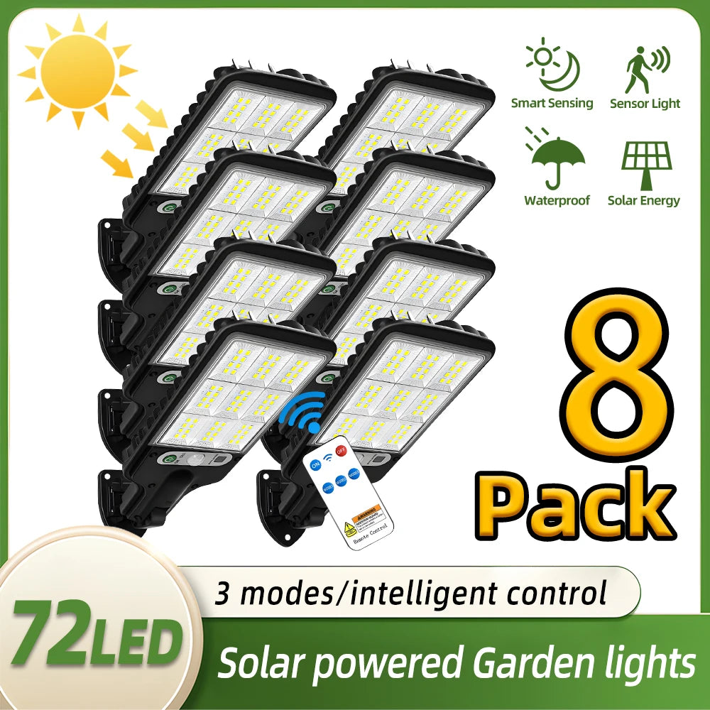Solar Led Wall Lamp Motion Sensor Remote Control Outdoor