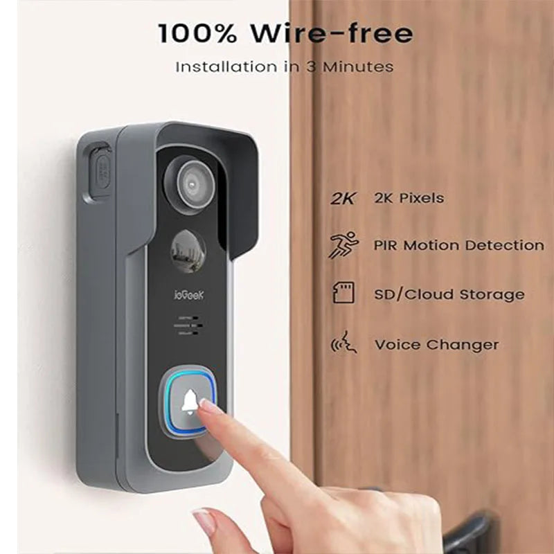 IeGeeK 2K Doorbell Camera Wireless Video Doorbell With AI Motion