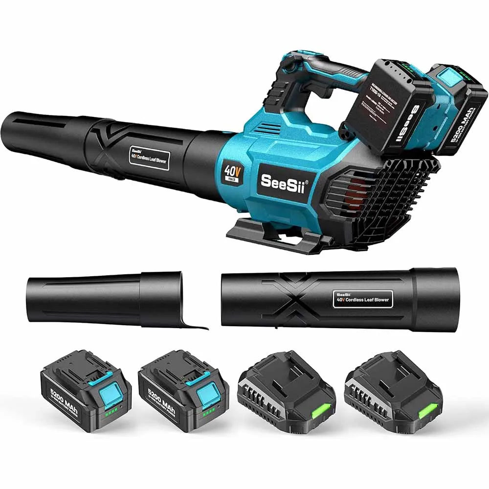 Seesii 40V Brushless Cordless Turbo Leaf Blower Adjustable Speed