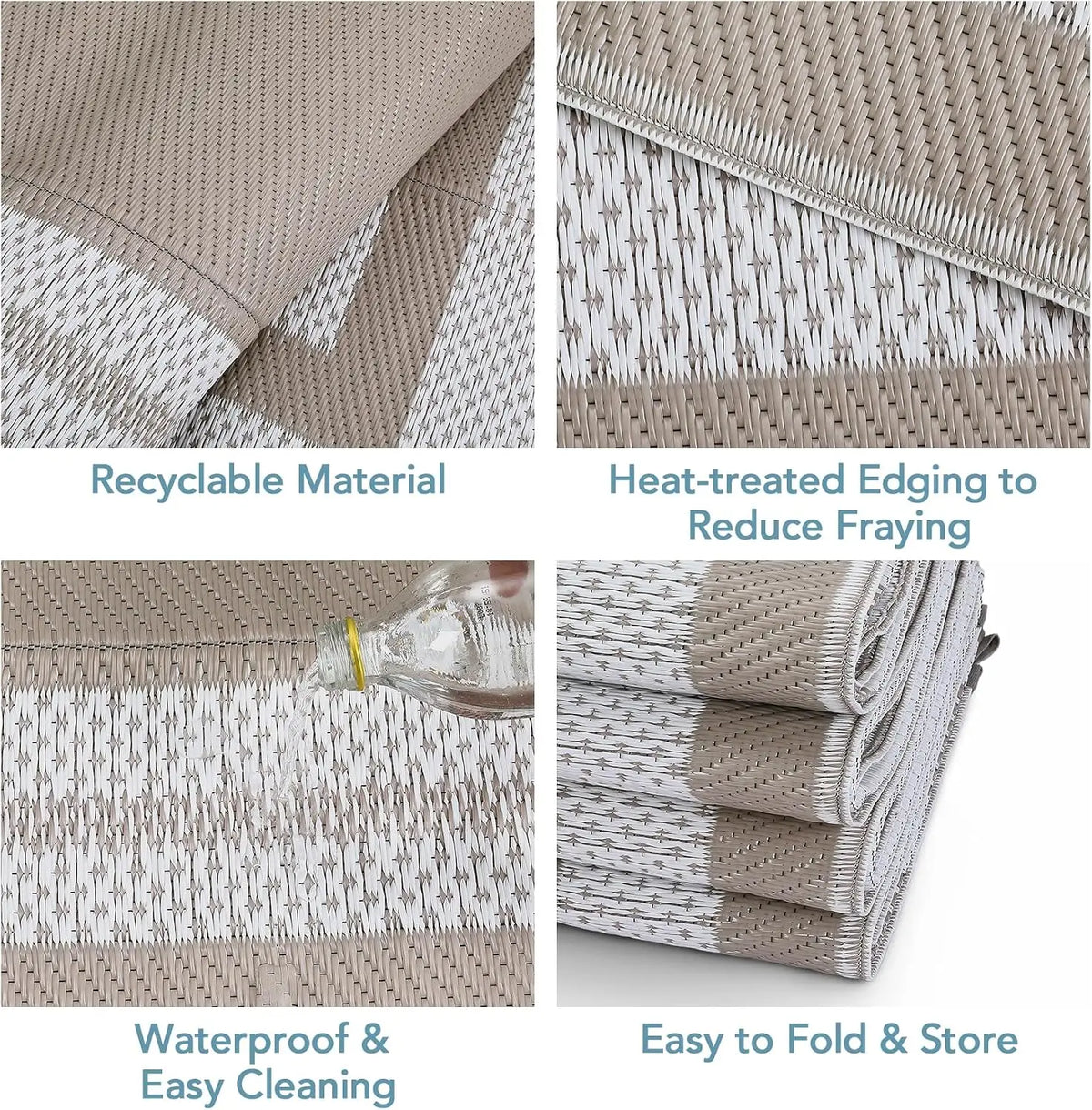 TWISTER.CK Waterproof Reversible Plastic Outdoor Rug for Patio and Camping