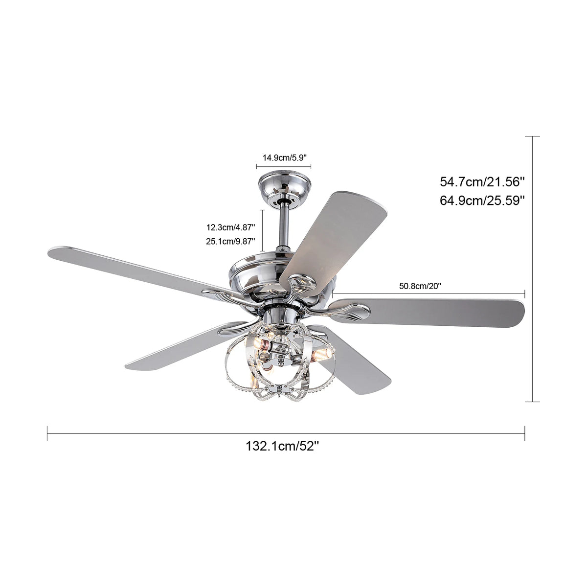 Ceiling Fan With Light Remote Control Reversible Energy Efficient Motor