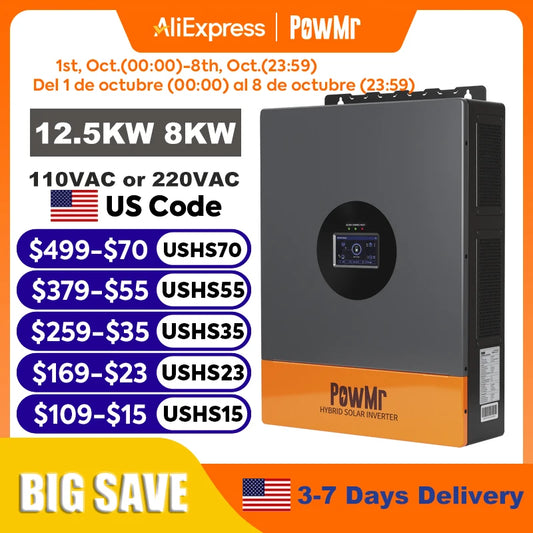 PowMr Off Grid Hybrid Solar Inverter With MPPT Battery Charger