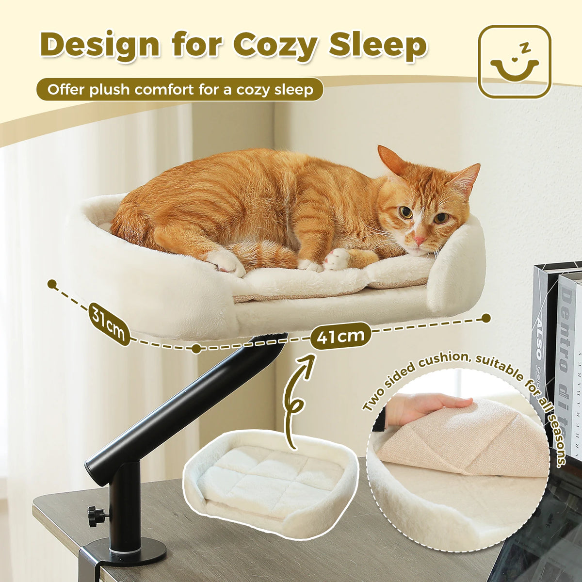 PAWZ Road Rotatable Cat Desk Bed Adjustable Indoor Cat Hammock Stand