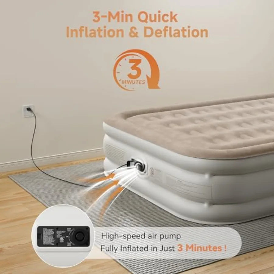 Self Inflating Air Mattress With Built In Pump For Camping