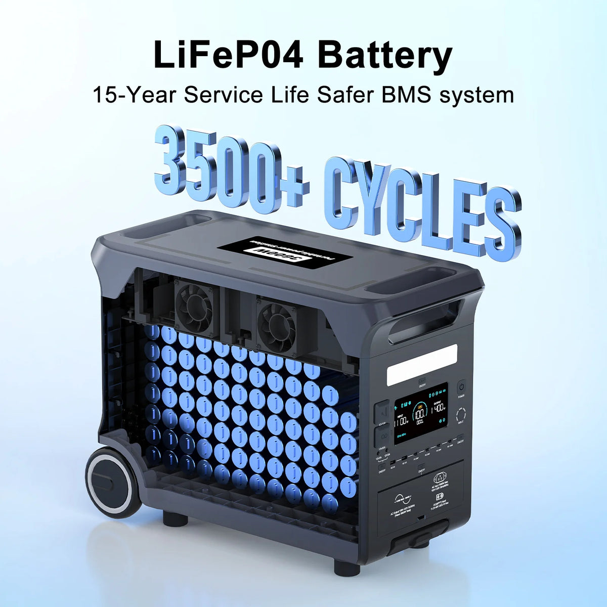 SolarPlay Q3600 LiFePO4 Portable Power Station With UPS Backup