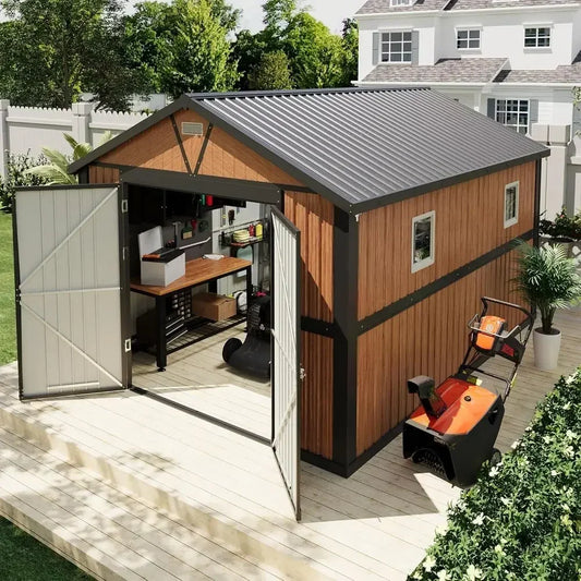 Metal Outdoor Storage Shed With Lockable Door And Window