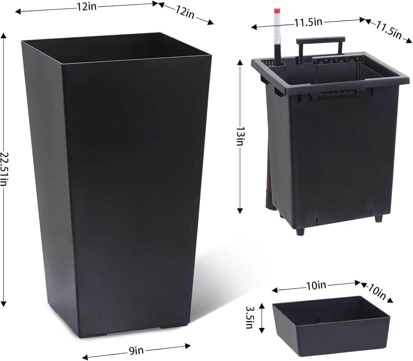 HobbyLane Indoor Outdoor Planter Set With Shelf Insert Plastic