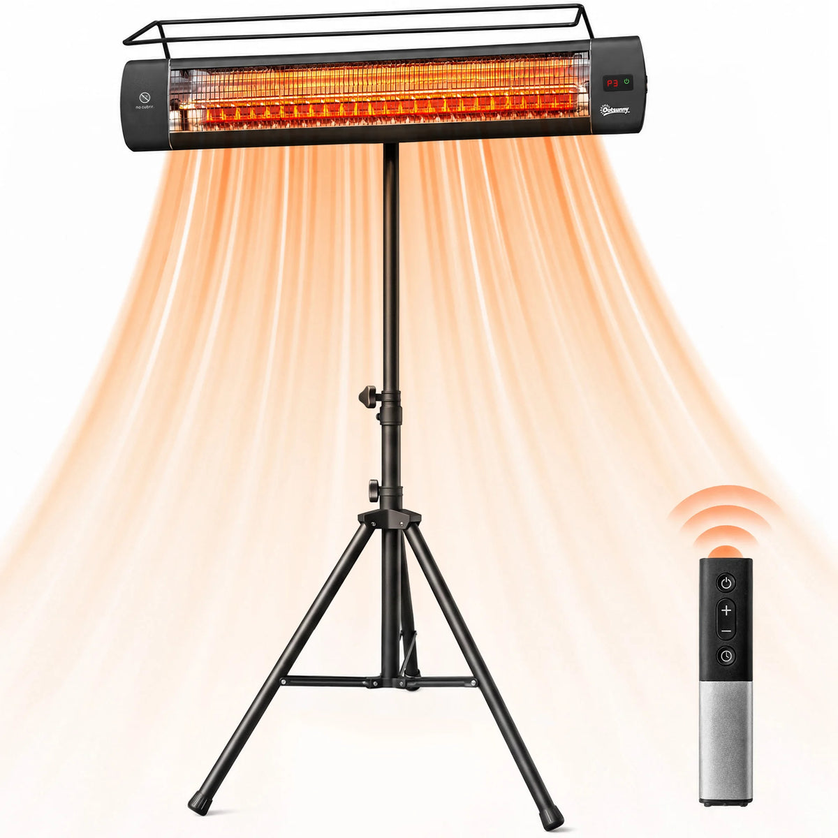Outsunny Electric Outdoor Infrared Patio Heater With IP65 Weatherproofing