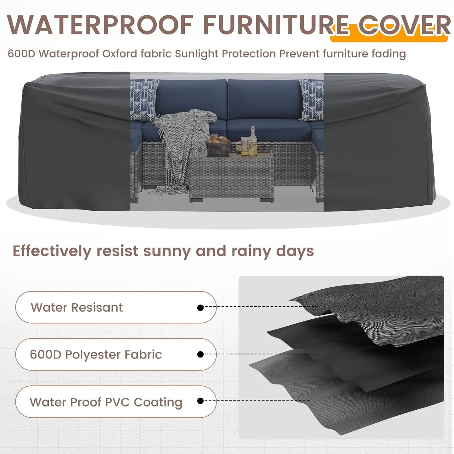 Patio Furniture Set 7-Piece PE Wicker Outdoor Conversation