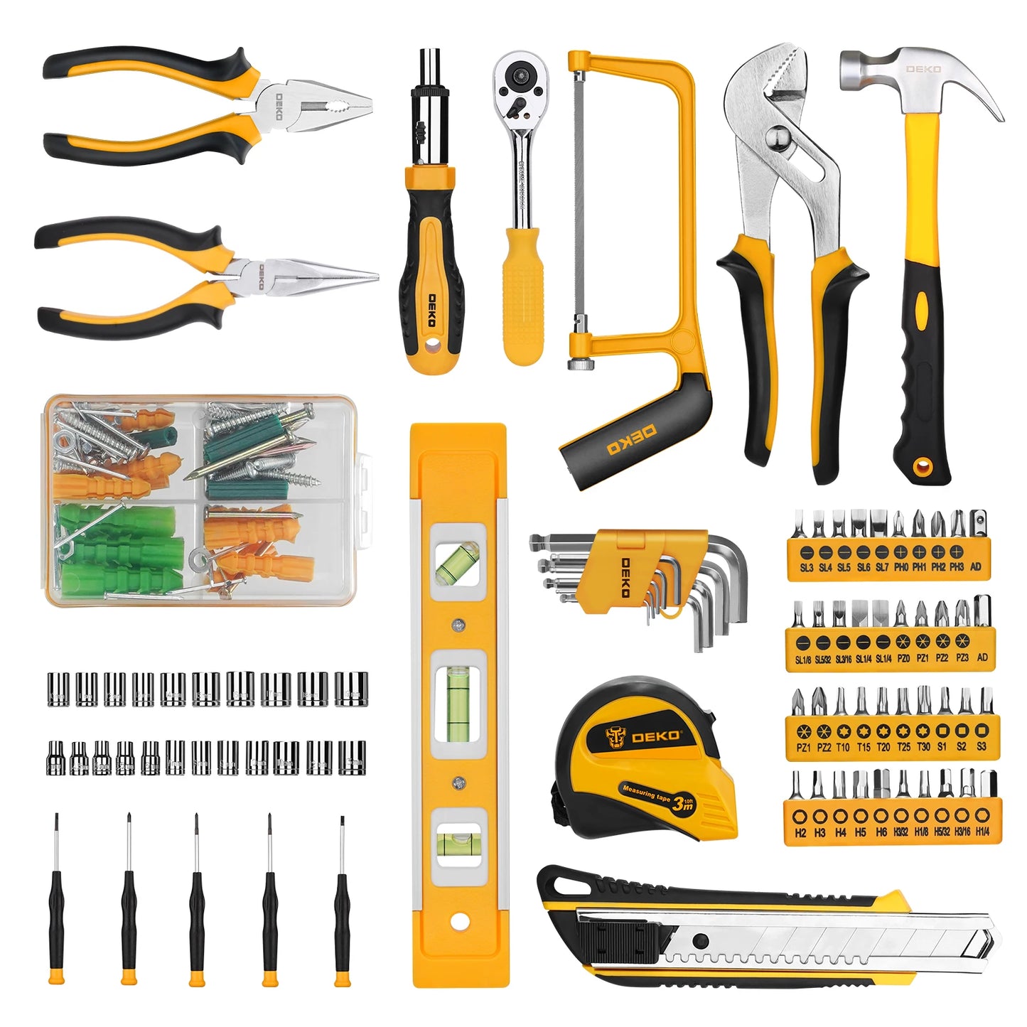 DEKOPRO Socket Wrench Auto Tool Set With Case