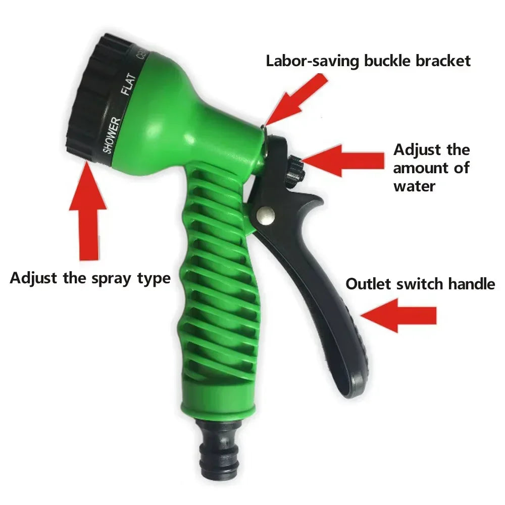 Expandable Magic Hose With 7 Functions Sprayer For Garden