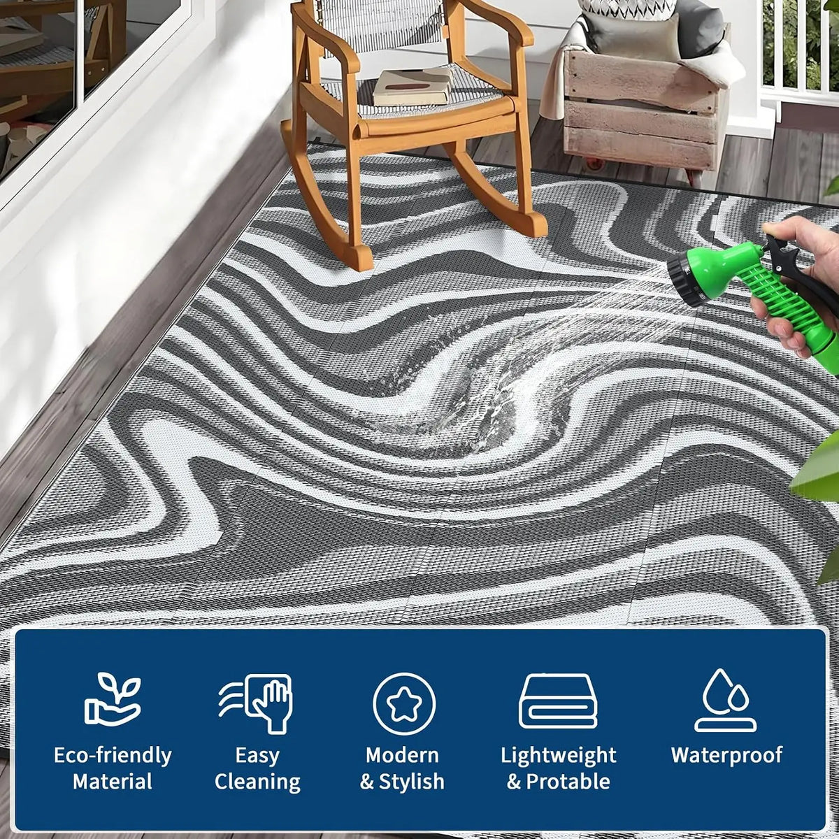 Garvee Waterproof Reversible Outdoor Rug for Camping Patio and Beach