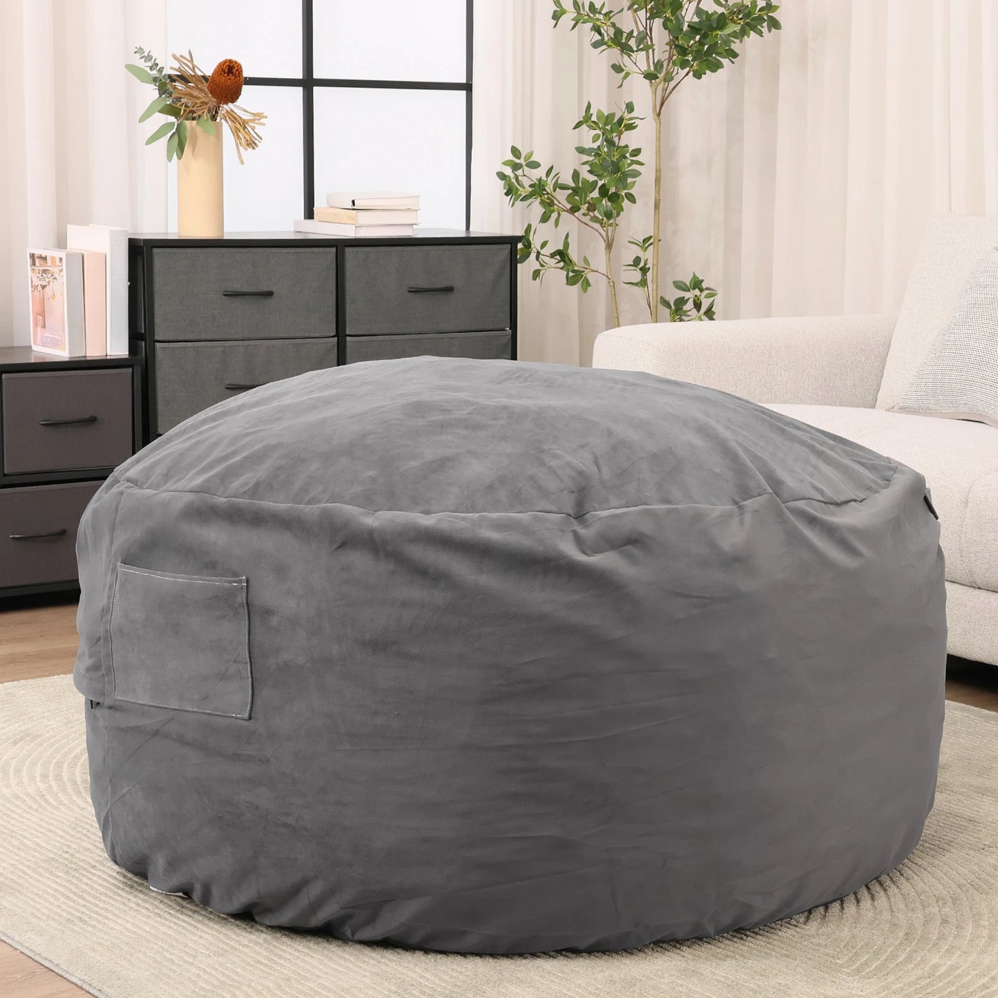Bean Bag Chair With Removable Cover For Gaming And Reading