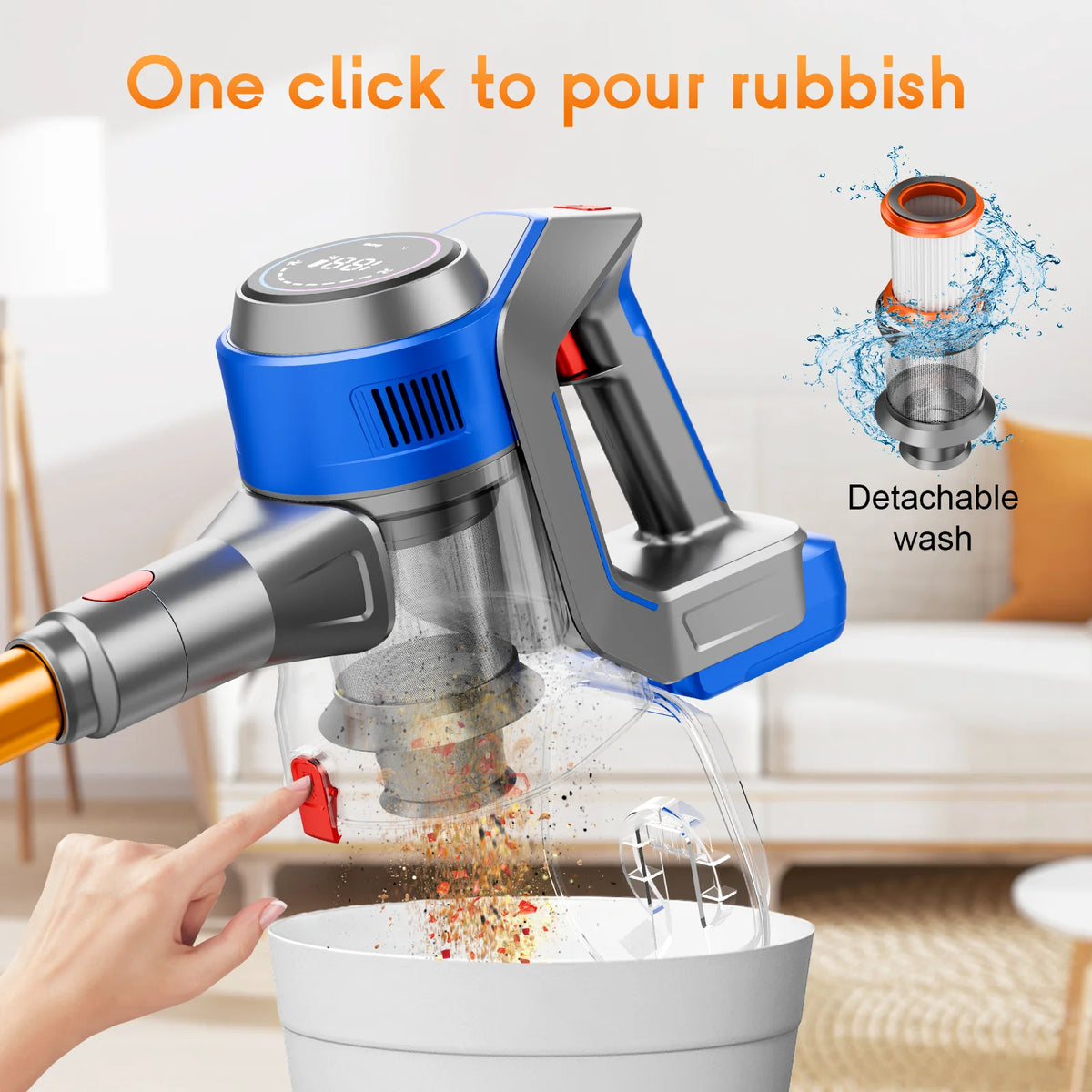 Honki Cordless Wet Dry Vacuum with Powerful Suction and LED