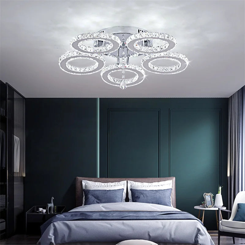 GreeLustr Modern Led Crystal Chandelier Ceiling Light