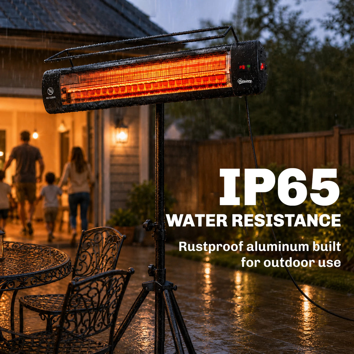 Outsunny Electric Outdoor Infrared Patio Heater With IP65 Weatherproofing