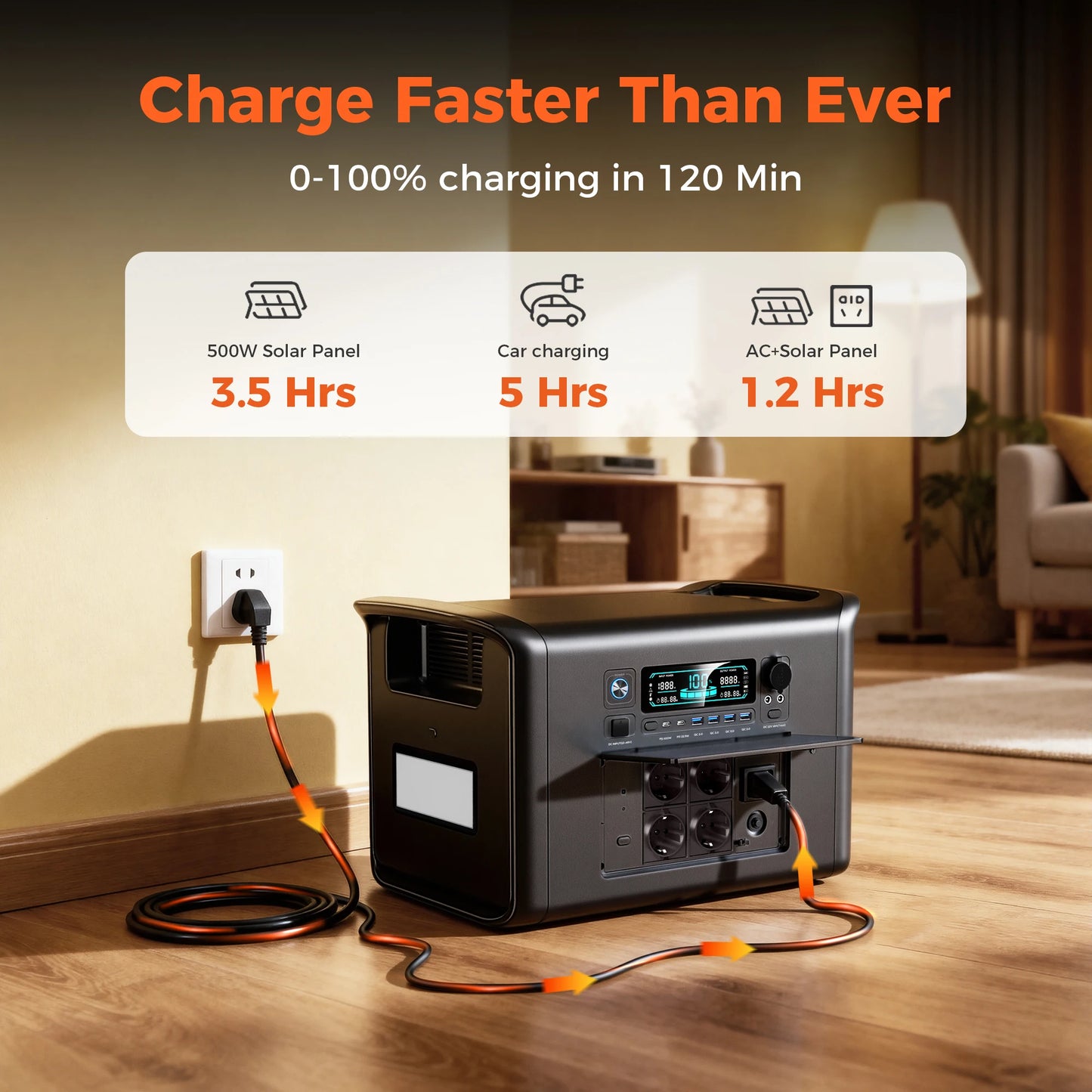 Ctolity 2400W Portable Power Station 2000Wh LiFePO4 Pure Sine Wave