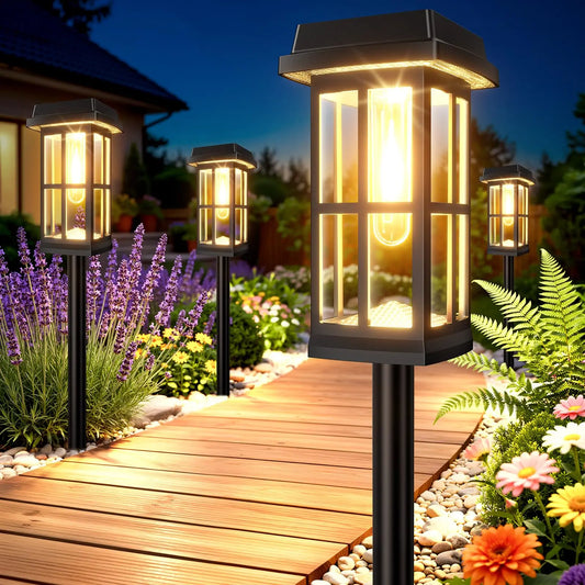 Solar LED Pathway Lights Waterproof Outdoor Garden Lamps