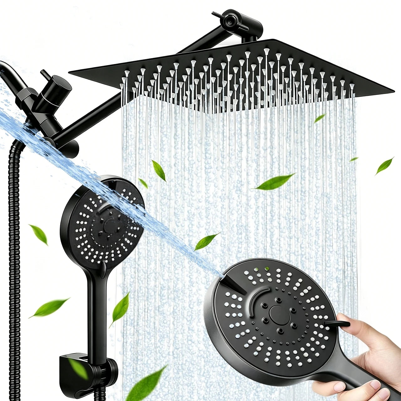 Stainless Steel Wall Mounted Showerhead With Extension Arm Set