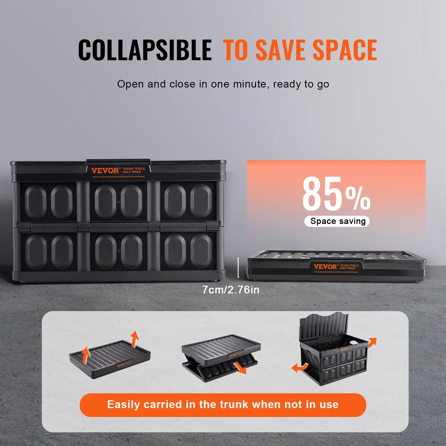 SucceBuy 3 Pack Collapsible Storage Bins With Lids For Garage