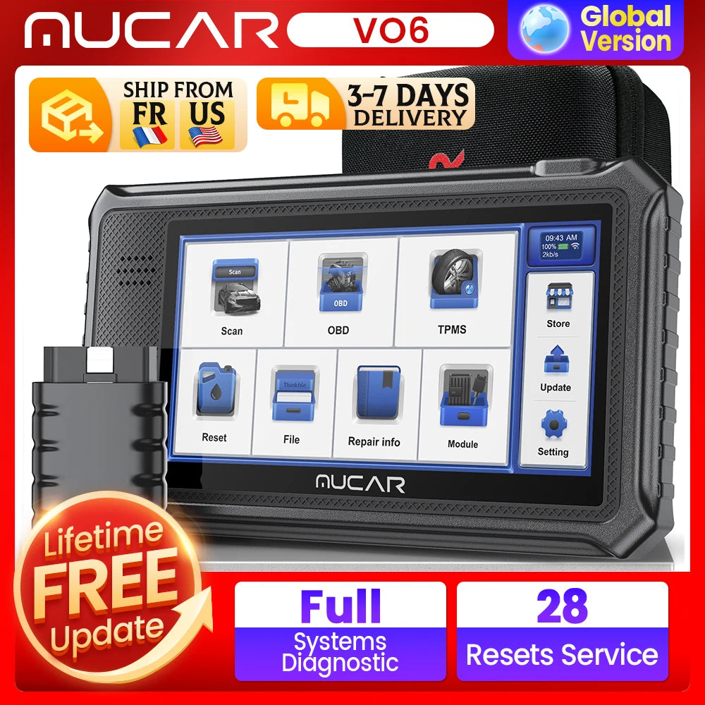 THINKCAR MUCAR VO6 Professional OBD2 Scanner Full System Diagnostic Tool