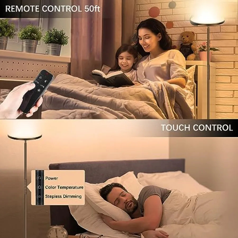 Dimmable LED Torchiere Floor Lamp for Living Room Bedroom Office