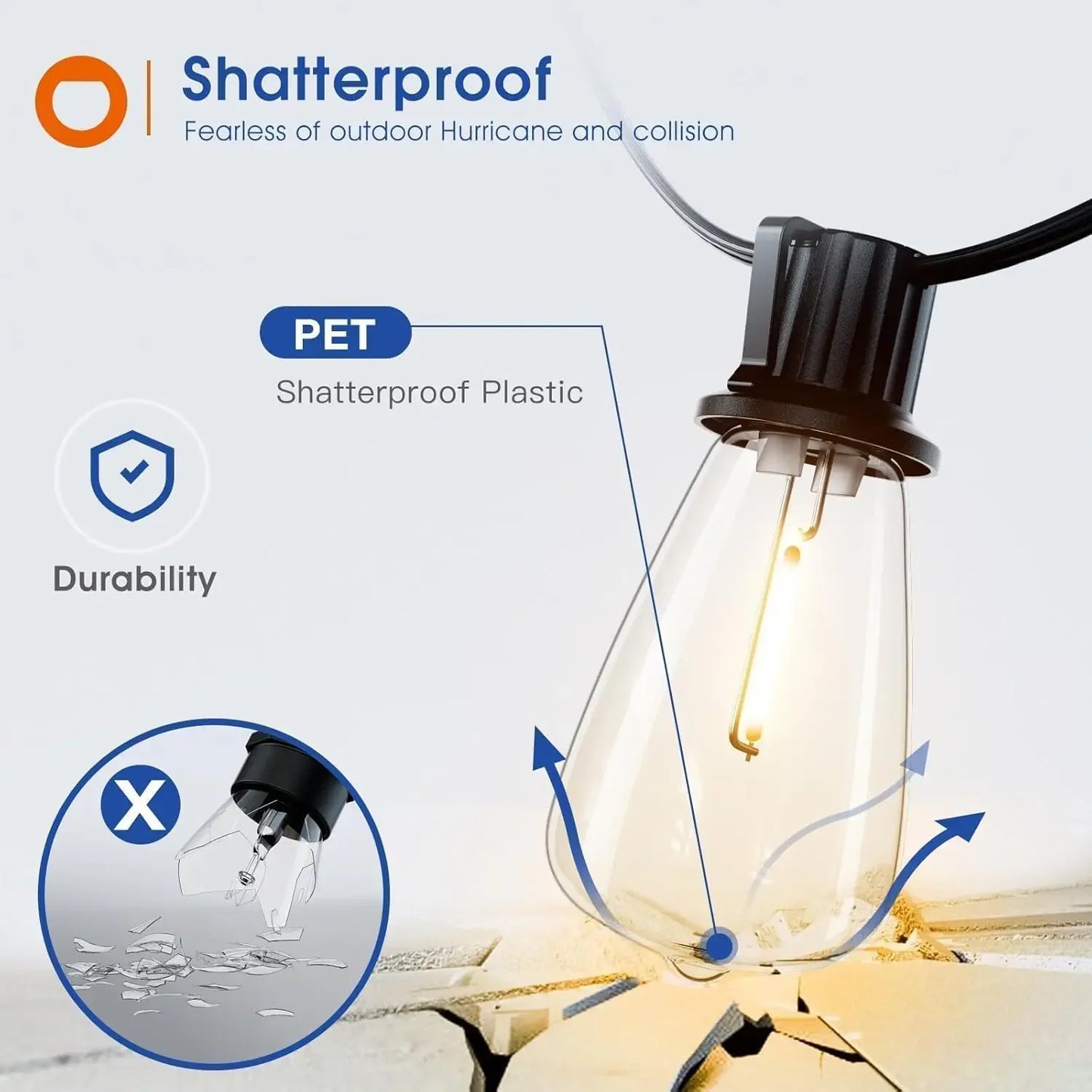 MIMIRGB Outdoor LED String Lights Waterproof Patio Garden Decor