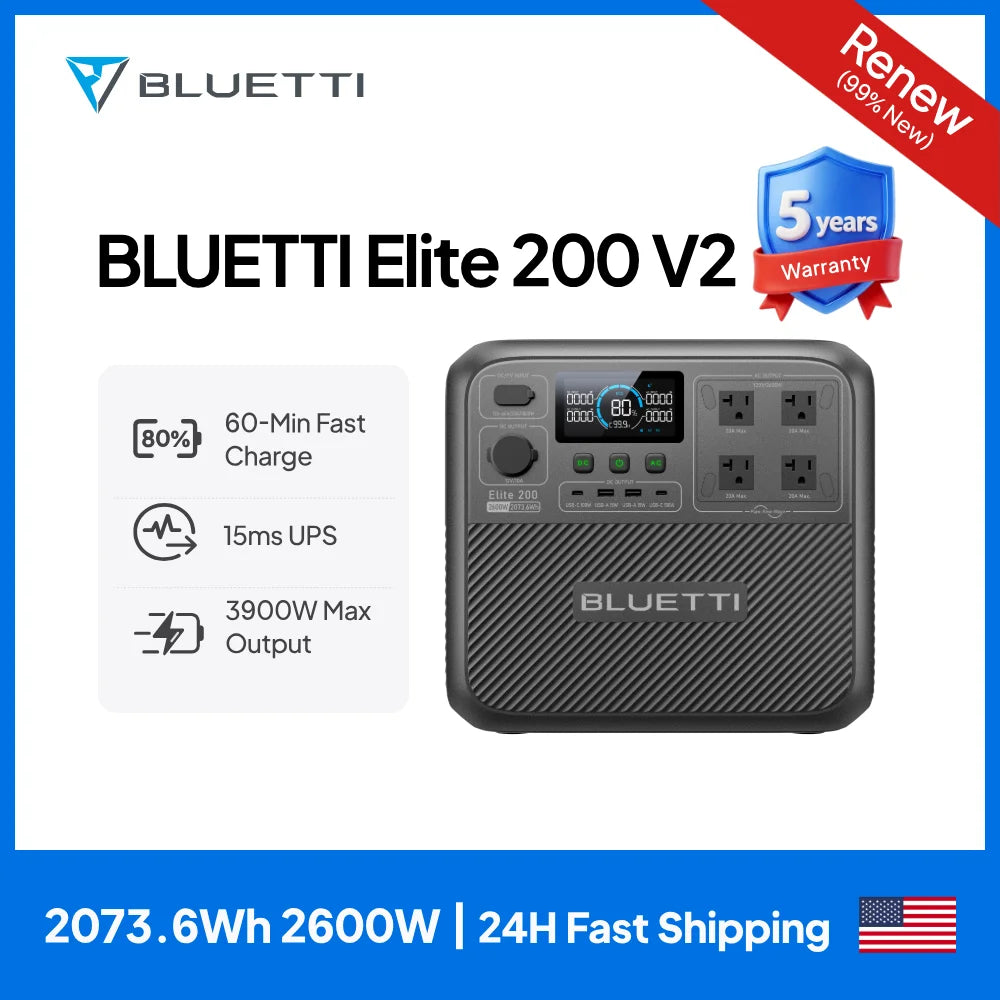 BLUETTI Elite 200 V2 Portable Power Station Solar Generator