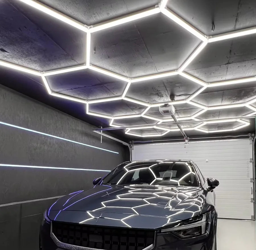 Hexagon LED Garage Light For Workshop And Car Detailing
