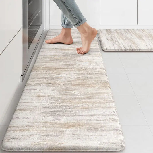 Antifatigue Kitchen Mats Memory Foam Cushioned Floor 2 Piece Set