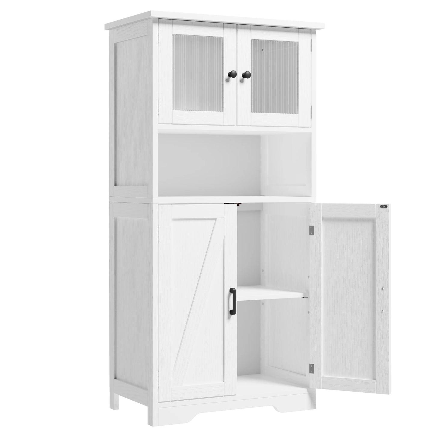 HobbyLane Free Standing Kitchen Pantry Cabinet With 4 Doors