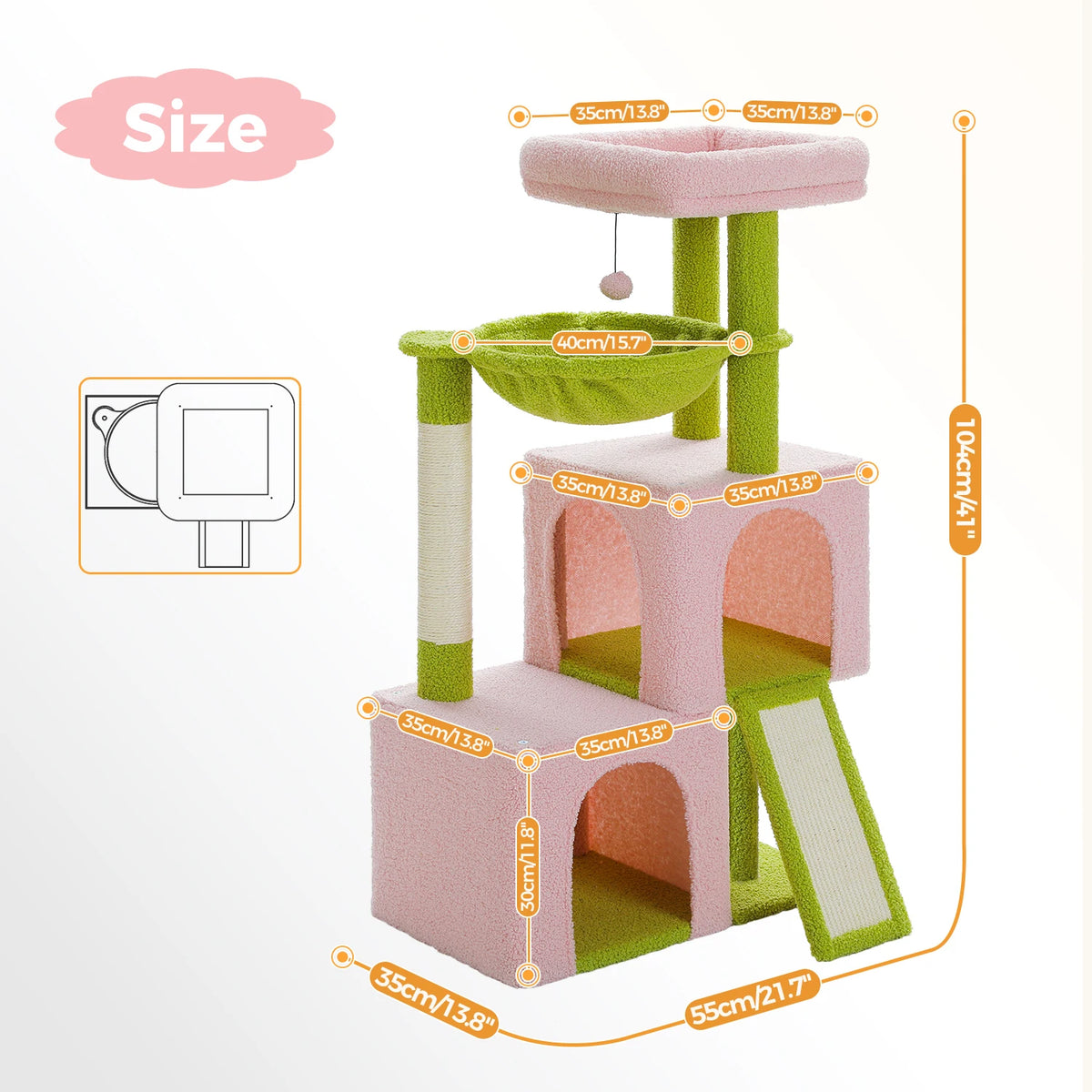 PAWZ Road Multi-Level Cat Tree With Condos And Sisal Scratching
