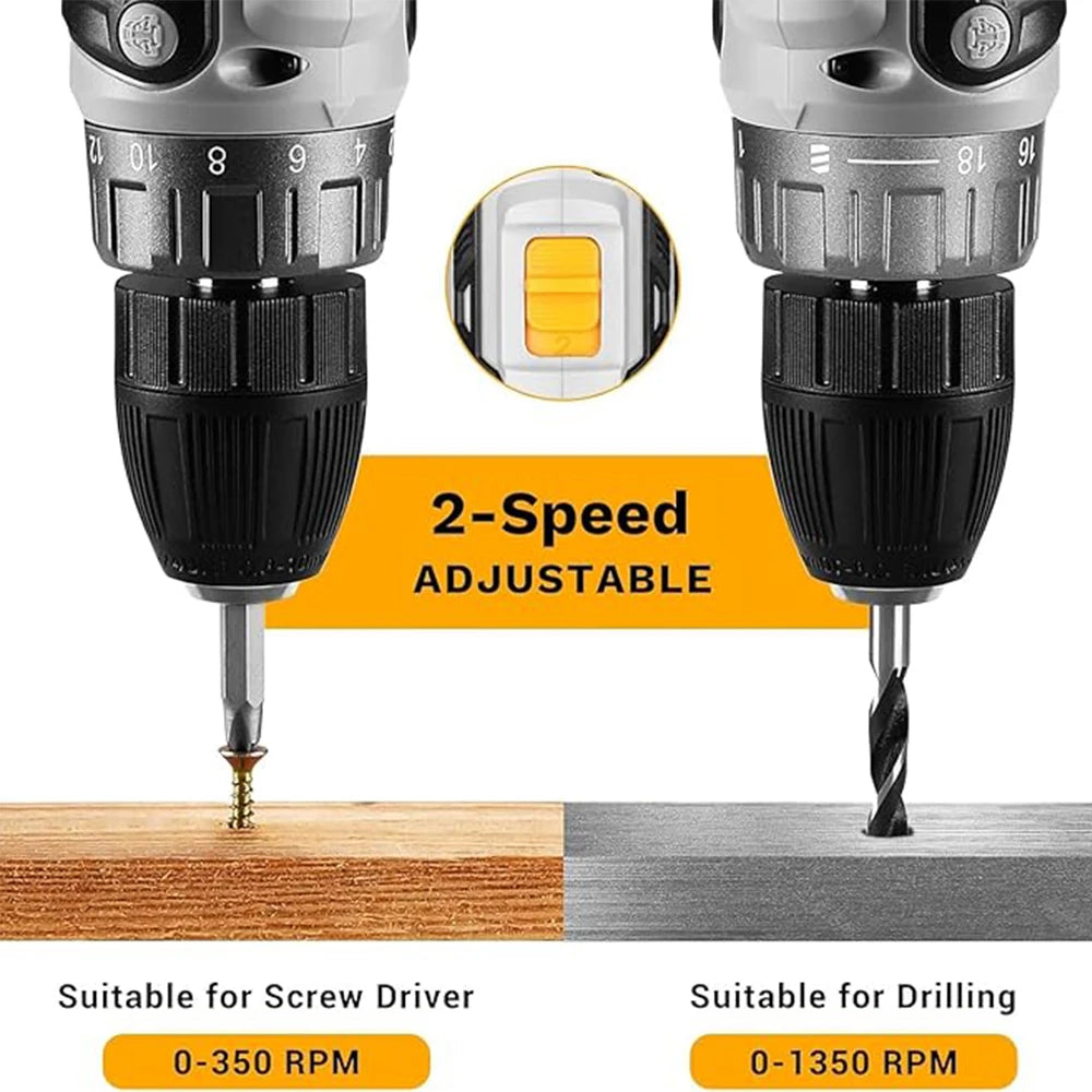 Deko 20V Cordless Drill Driver Kit With Charger Battery