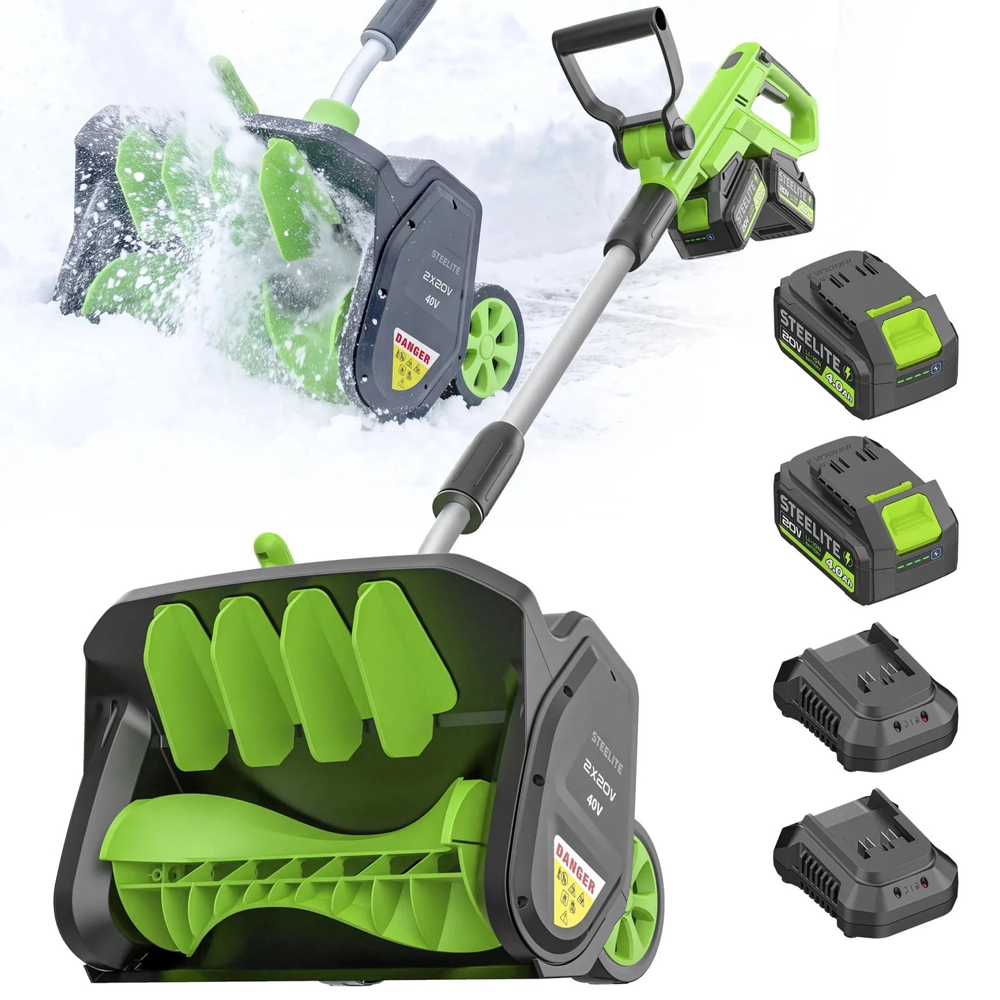 Deli Cordless Snow Shovel With Brushless Motor And Wheels